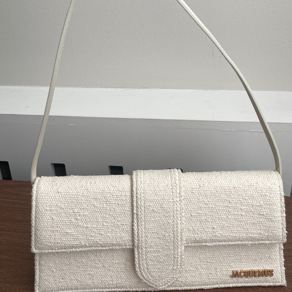 Jacquemus Woven Le Bambino Long Flap Bag- ivory - Picture 13 of 15